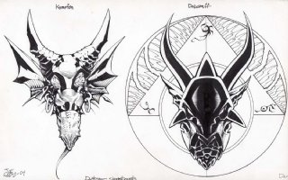 Darkstar Skateboard Graphic Guy Kampfen Chris Dobstaff dragon skull design Comic Art