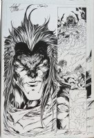 Witchblade Elektra Devil's Reign 6 half splash with Mephisto Wolverine and Witchblade Comic Art