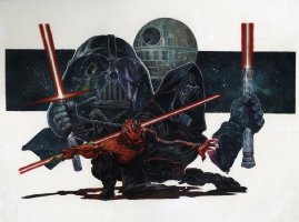 Star Wars poster and cover exhibition Darth Vader Maul Kylo Ren Death Star Comic Art