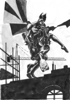 Batman and Catwoman pinup illustration Comic Art