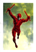 Daredevil full figure watercolor Marvel Comic Art