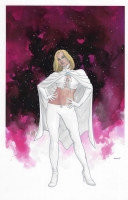 Emma Frost full figure watercolor X-Men Marvel Comic Art