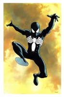Spider-Man full figure watercolor Marvel Symbiote Black Suit Comic Art