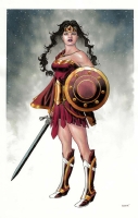 Wonder Woman full figure watercolor DC Comic Art