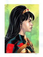 Yara Flor watercolor bust DC Wonder Woman Girl Comic Art