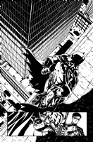 Batman Skyscape pg 08 3/4 splash Robin Comic Art