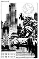 Batman Skyscape promotional pinup Comic Art